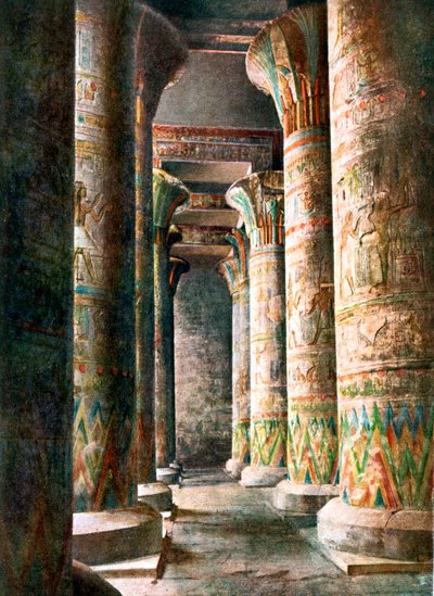 Columnas, Templo de Horus, Edfu, Egipto, siglo XX de Unbekannt
