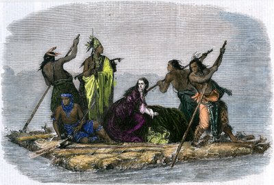 Comanches llevándose a una niña cautiva, c1860 de Unbekannt