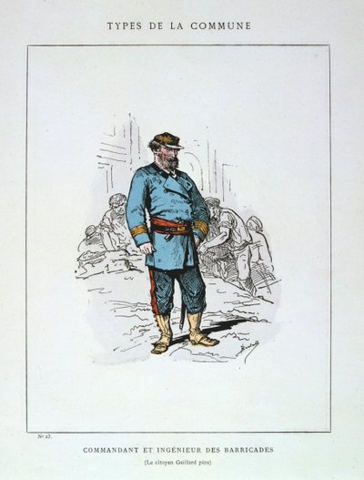 Comandante e Ingeniero de Barricadas, Comuna de París, 1871 de Unbekannt
