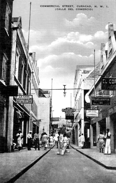 Calle Comercial, Curazao, Antillas Neerlandesas, c. 1900s de Unbekannt