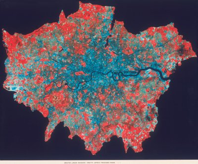 Imagen compuesta Landsat en falso color del Gran Londres, 1979 de Unbekannt