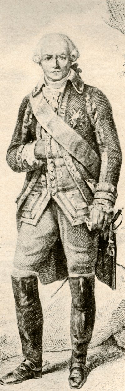 Conde de Rochambeau, mostrando el vestido de un oficial francés, 1791, 1937 de Unbekannt