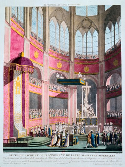 Consagración de Napoleón y coronación de Josefina por el Papa Pío VII, 2 de diciembre de 1804 de Unbekannt