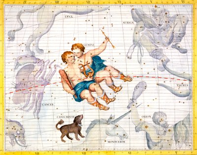 Constelaciones de Géminis y Canis Minor, 1729 de Unbekannt