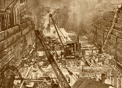 Construcción de un dique seco en Swansea, c1930 de Unbekannt