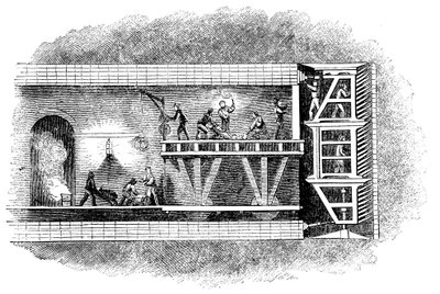 Construcción del Túnel del Támesis, Londres, 1825-1843 de Unbekannt