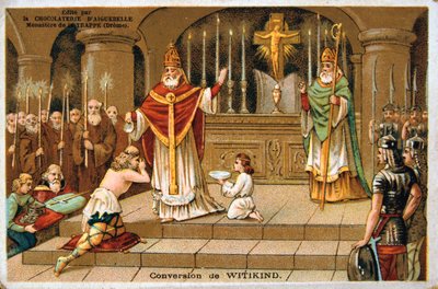 Conversión de Witikind, 785 d.C., siglo XIX de Unbekannt
