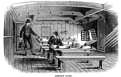 Sala de convictos a bordo del barco prisión Warrior en Woolwich, Londres, 1848 de Unbekannt