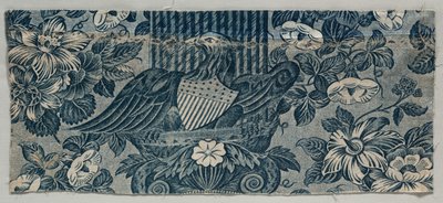 Fragmento de algodón impreso en placa de cobre con águila americana, 1830 - 1840 de Unbekannt