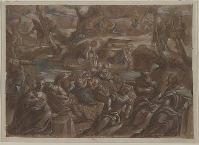 Copia de Los Hijos de Israel Recogiendo el Maná de Tintoretto, después de 1594 de Unbekannt