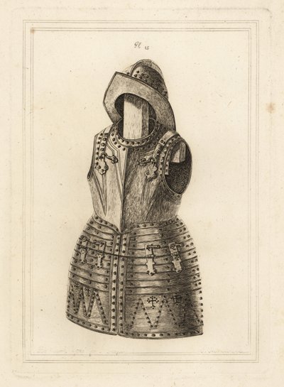 Corcelete o traje de armadura de arcabuz brillante y morrión de la Torre de Londres de Unbekannt