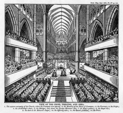 Coronación del Rey Guillermo IV y la Reina Adelaida, Abadía de Westminster, Londres, 1831 de Unbekannt