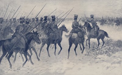 Cosacos Esperando una Carga de Caballería Francesa, 1812, 1896 de Unbekannt
