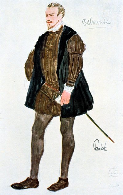 Diseño de vestuario para Belmonte, c. 1913 de Unbekannt