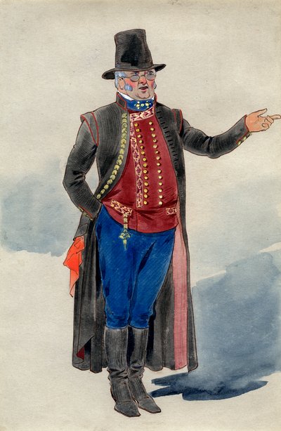 Diseño de vestuario para Dear Little Denmark, Prince of Wales Theatre, 1909 de Unbekannt
