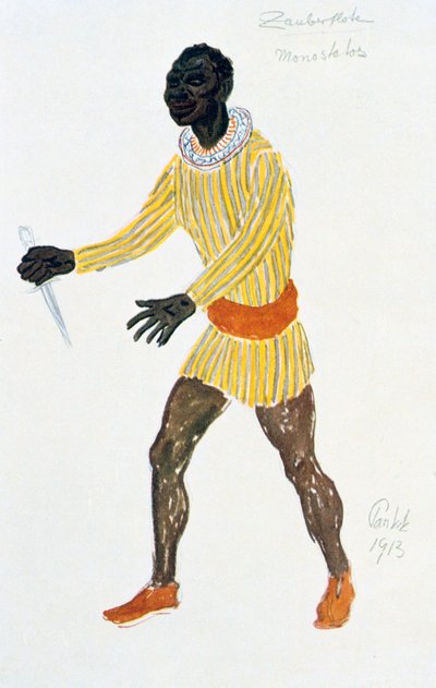 Diseño de vestuario para Monostatos, 1913 de Unbekannt