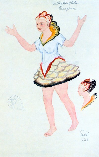 Diseño de vestuario para Papegena de Unbekannt