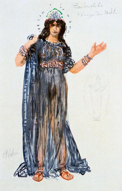 Diseño de vestuario para la Reina de la Noche, 1913 de Unbekannt