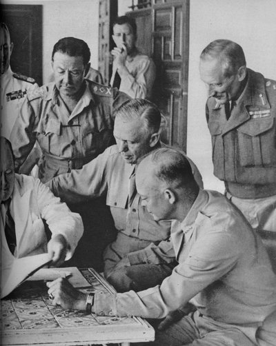 Consejo de guerra en Argel: Sr. Churchill con sus capitanes, 1943 de Unbekannt