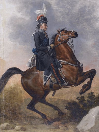 Conde Matvei Ivanovich Platov 1757-1818 a caballo, 1800s de Unbekannt