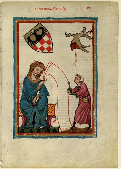 Conde Otto von Botenlauben del Codex Manesse, entre 1305 y 1340 de Unbekannt