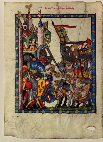 Conde Wernher von Homberg del Códice Manesse de Unbekannt