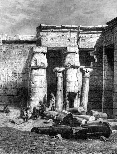 Patio con restos de una iglesia cristiana, Medinet-Habou, 1881 de Unbekannt