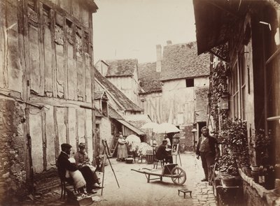 Patio con pintores, finales de la década de 1860 de Unbekannt