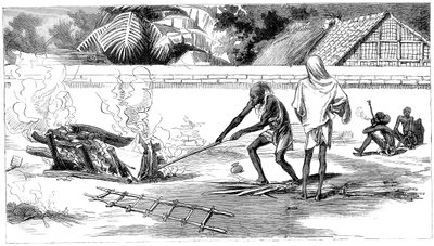 Cremación en Calcuta, India, 1882 de Unbekannt