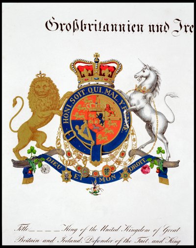 Escudo del Rey del Reino Unido de Gran Bretaña e Irlanda y Hannover, siglo XIX de Unbekannt