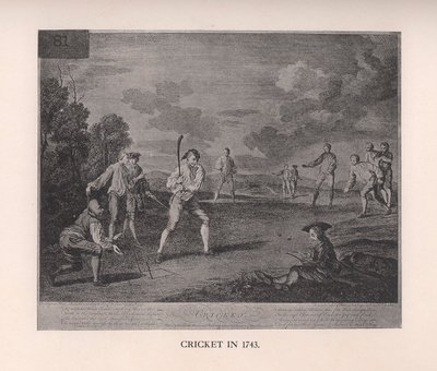 Críquet en 1743, 1912 de Unbekannt