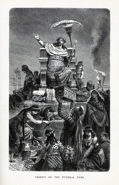 Creso en la pira funeraria, 1882 de Unbekannt