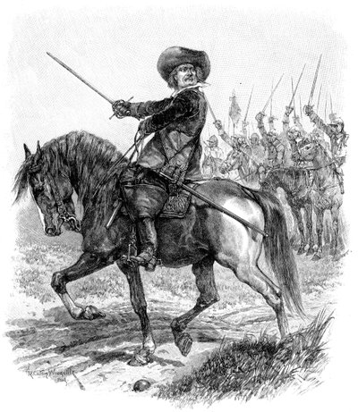 Cromwell en la Batalla de Marston Moor, 2 de julio de 1644, siglo XIX de Unbekannt