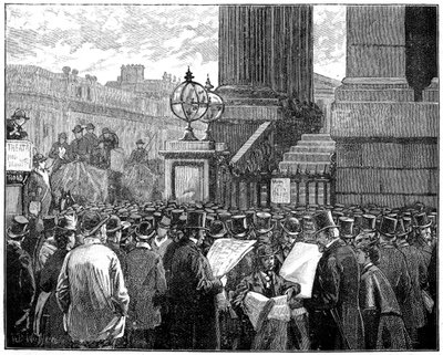 Multitud en la Mansion House leyendo los boletines de la enfermedad del Príncipe de Gales, 1871 1900 de Unbekannt