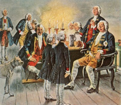 El príncipe heredero Federico y el príncipe Enrique... despiden a su padre el rey Buenas Noches, 1727, 1936 de Unbekannt