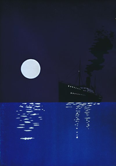 Crucero en el mar a la luz de la luna, 1909 de Unbekannt