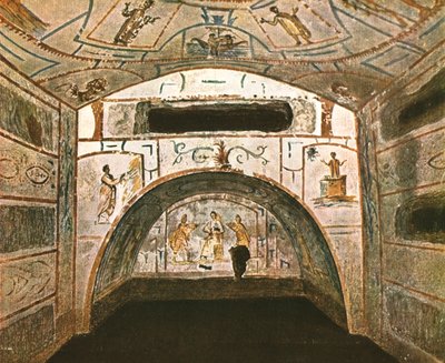 Cripta de la Madonna en las catacumbas de Marcelino y Pedro...Roma, Italia, 1928 de Unbekannt
