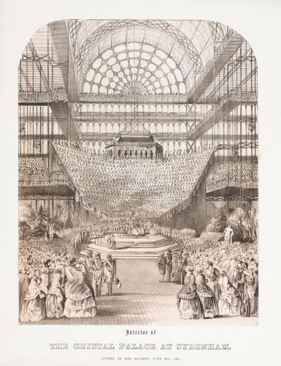 Palacio de Cristal, post-Gran Exposición Interior del Palacio de Cristal en Sydenham de Unbekannt