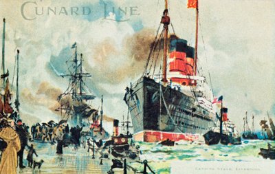 Cunard Line, muelle de desembarco, Liverpool, c1900 de Unbekannt