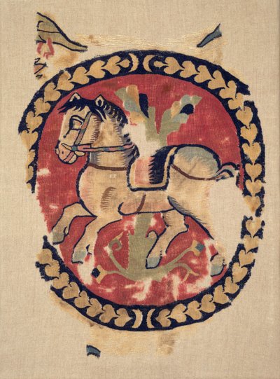 Fragmento de Cortina con Caballo Galopante, 500s de Unbekannt
