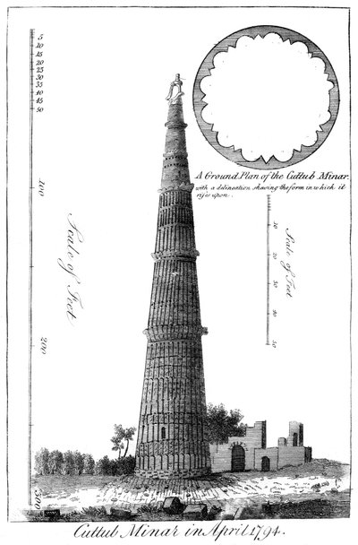 Cuttub Minar en abril de 1794, 1799 de Unbekannt