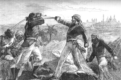 Daly y yo Desenvainamos Nuestras Espadas y Corrimos por las Rocas, c. 1880 de Unbekannt