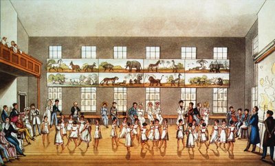 Clase de baile en la Fundación Robert Owen New Lanark, 1823 de Unbekannt