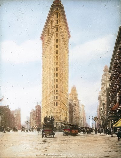 El edificio Flatiron (Fuller Building). Uno de los rascacielos más antiguos de Nueva York. Alrededor de 1905 de Unbekannt