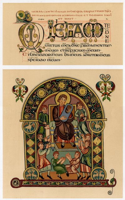David tocando su lira, 725-750 d.C. de Unbekannt