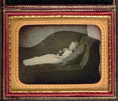 Niño muerto en un sofá, c. 1855 de Unbekannt