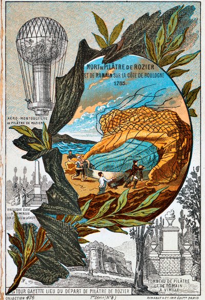 Muerte de Pilâtre de Rozier y Romain, 1785 1890s de Unbekannt