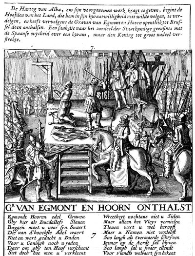 Decapitación del Conde Egmont y Hoorn en Bruselas durante la tiranía española en los Países Bajos, 1568 de Unbekannt