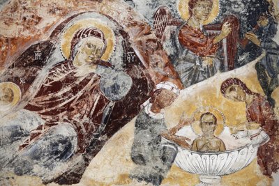 Fresco deteriorado en la iglesia de Santa Maria dell