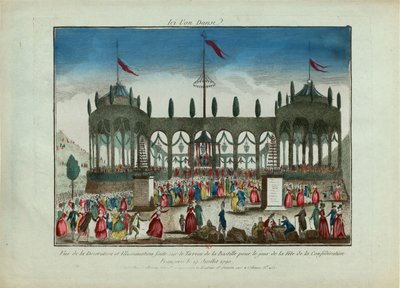 Decoración e iluminación de la Bastilla para el Festival de la Federación el 14 de julio de 1790 de Unbekannt
